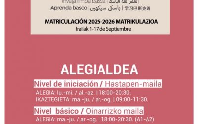 OFERTA AMPLIA PARA APRENDER EUSKERA EN EL CURSO 2025-2026, CON SUBVENCIÓN MUNICIPAL